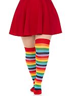 Stockings, colorful stripes, plus size